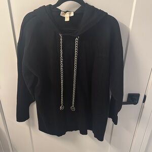 Michael Kors Black Hoodie with Chain Drawstrings